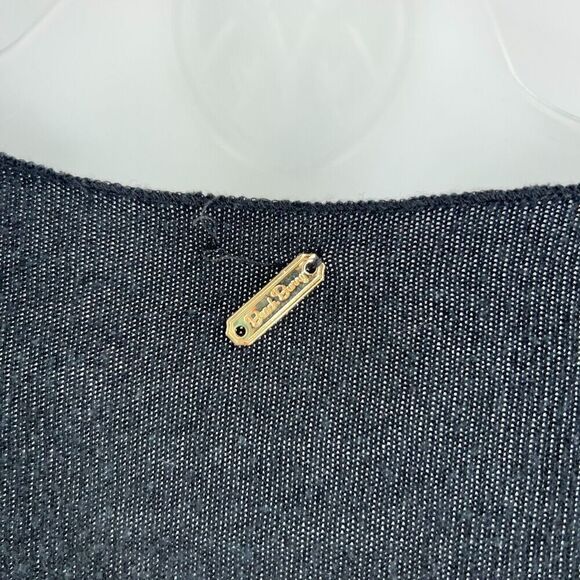 Beach Bunny Swimwear Blouse Cover Up Women's Size Large Black Rivet Long Sleeve - Picture 10 of 11